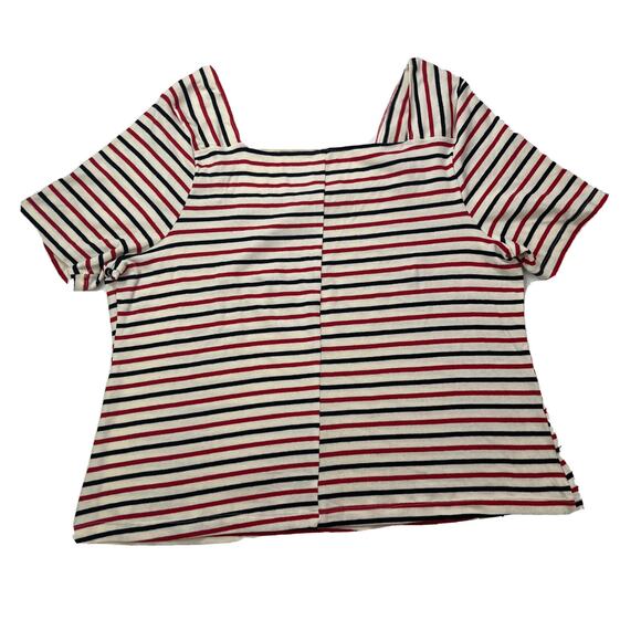Lane Bryant Women's Plus Size 22/24‎ Square Neck Short Sleeve Striped Shirt NWT - Picture 7 of 12